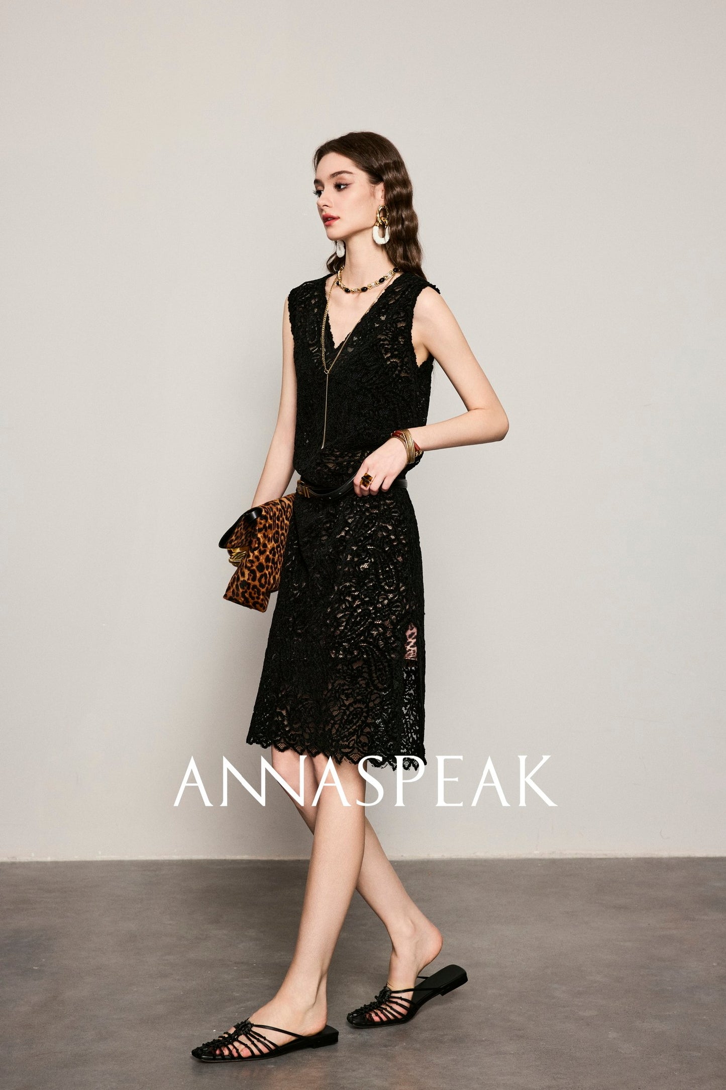 ANNASPEAK versatile chenille velvet lace custom lace dress vest-MAC.