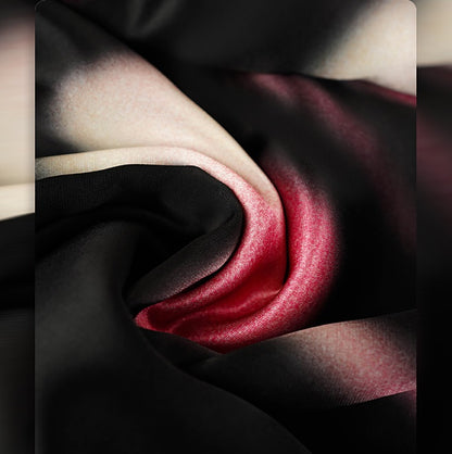 HECO Chinese high-end acetic acid skirt summer tulip print drape - ESSENCE.