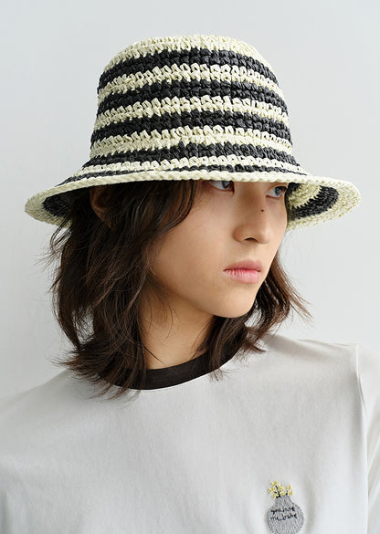 COMME MOI  summer straw bucket hat visor - ELLIE.
