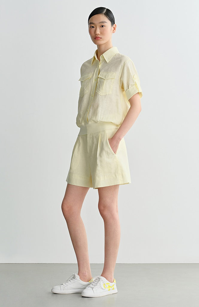 COMME MOI women's high-tech linen shorts and shirts outfit set - ELIJAH.