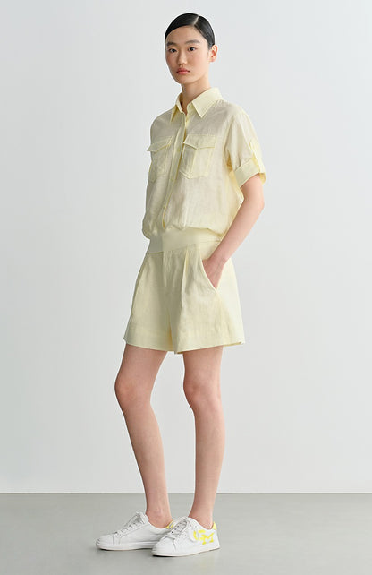COMME MOI women's high-tech linen shorts and shirts outfit set - ELIJAH.