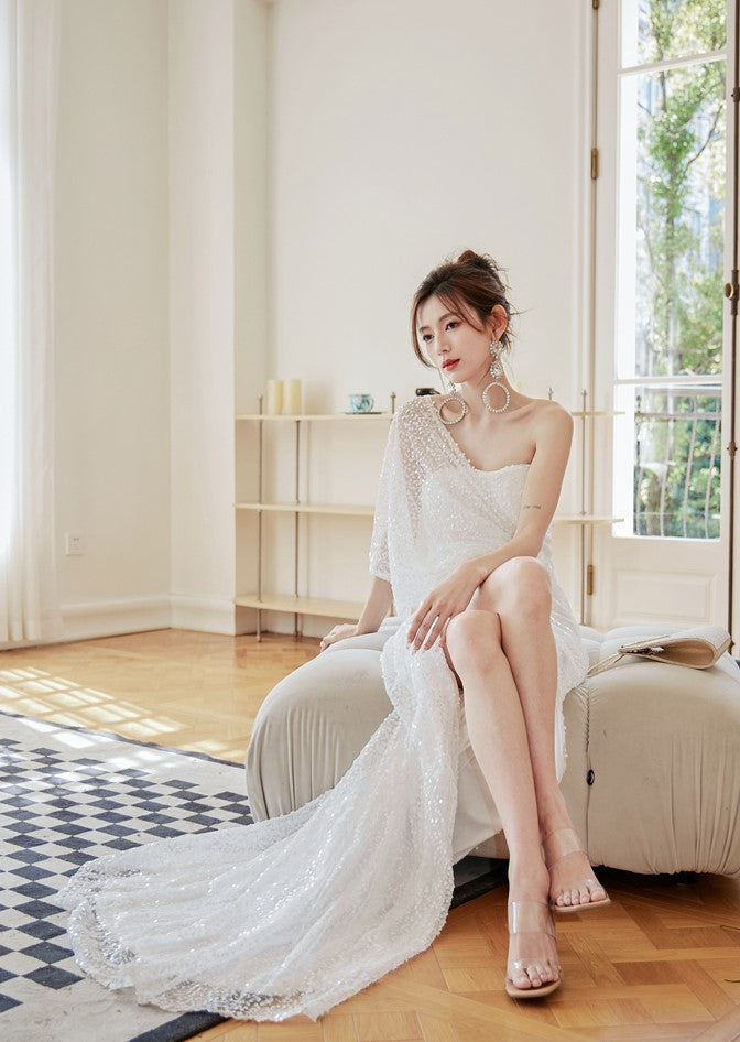 DOLLY Luxury Slant Collar Off Shoulder Sleeveless Long High Waist Resort Dress-ISLA