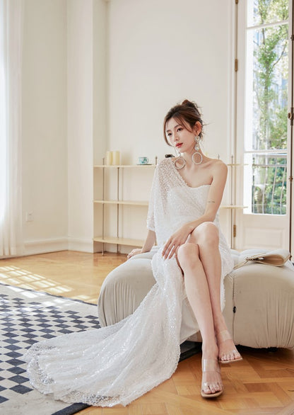 DOLLY Luxury Slant Collar Off Shoulder Sleeveless Long High Waist Resort Dress-ISLA