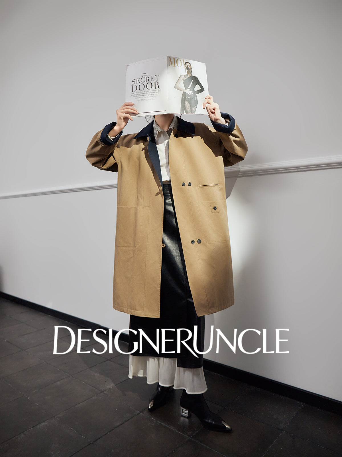 DGU "Qinglan" khaki jacket commuting versatile slimming temperament fashion top - Kyle.