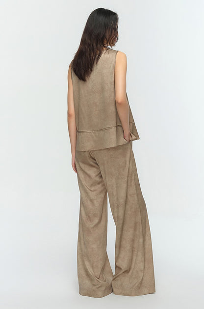 COMME MOI summer mulberry silk satin sleeveless straight top - JOSHUA.