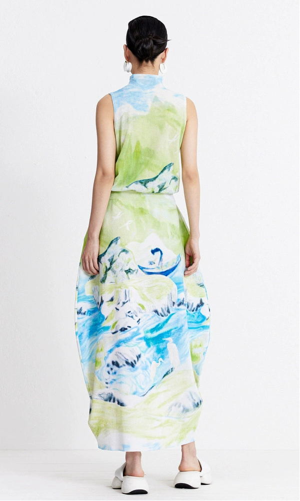 ZHUCHONGYUN Autumn Print Geometric Cotton Skirt Design Skirt--HARUHI.