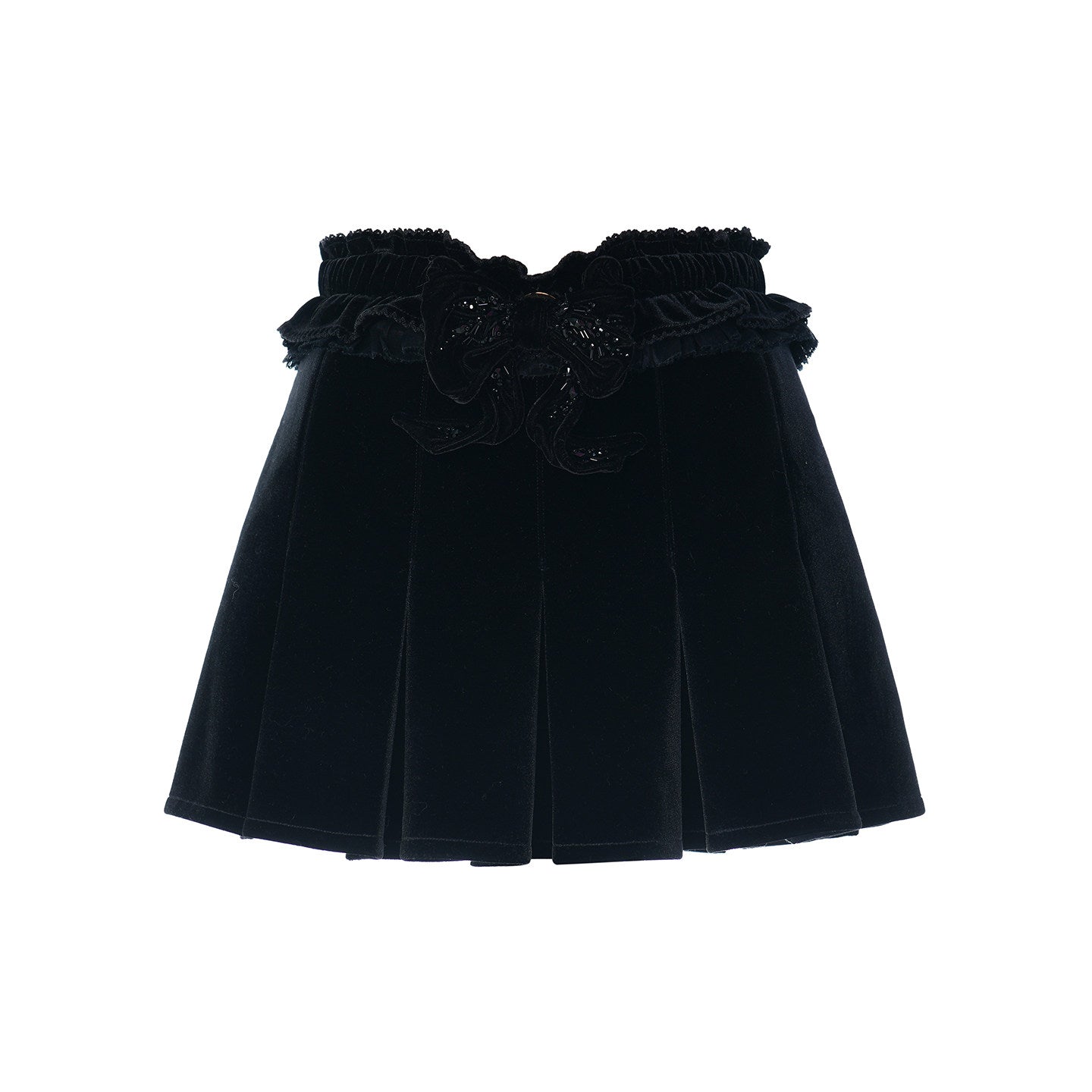 FAME velvet bow embellished skirt - FELIX