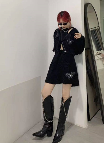 B-FEI mid-heeled high cowboy boots-YING.
