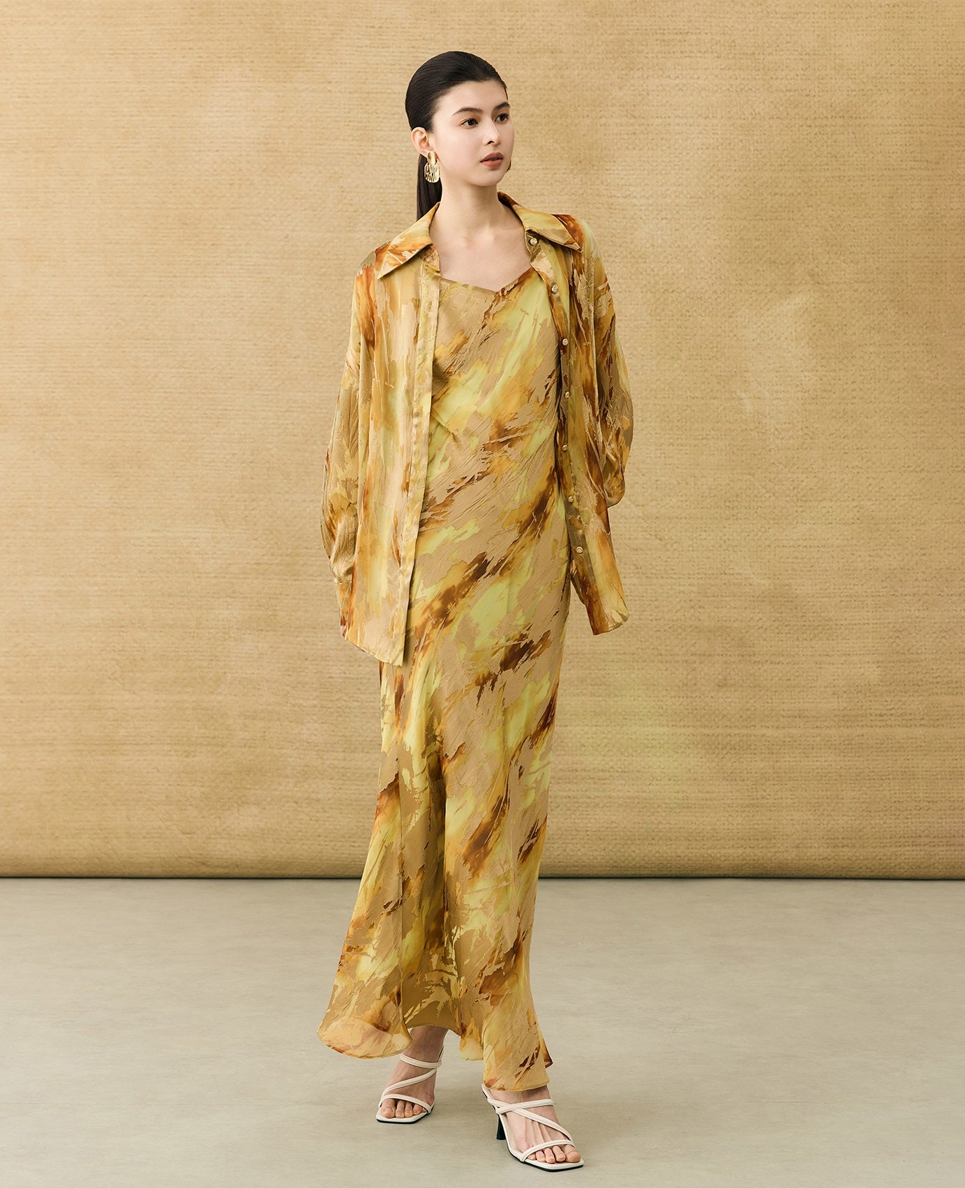 HECO Chinese National Style Burning Flower Slightly Transparent shirt- STROK.