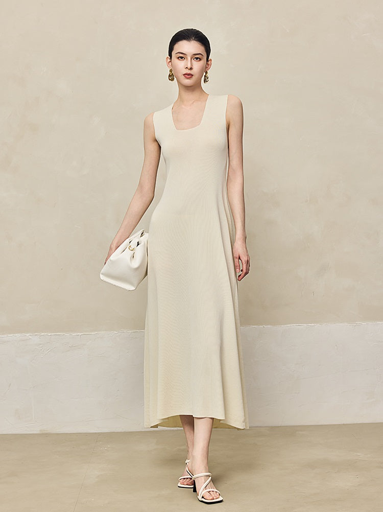 HECO Back Cross Midi Sleeveless Dress - SAVIOR.