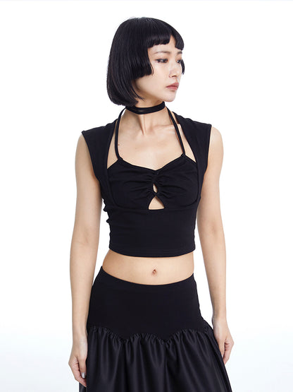 TINY IN cut-out drawstring short women's top-FANTA