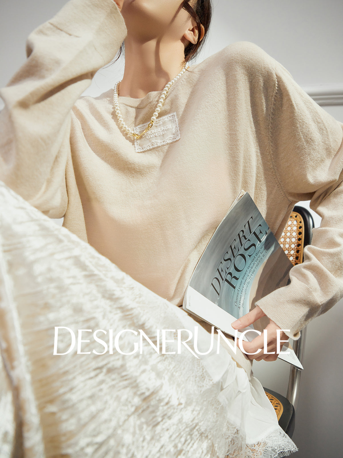 DGU "Mu Qian" knitted sweater women's new autumn crew neck top - Felicia.