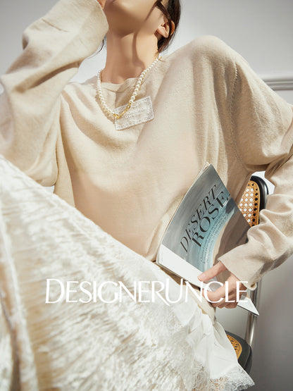 DGU "Mu Qian" knitted sweater women's new autumn crew neck top - Felicia.