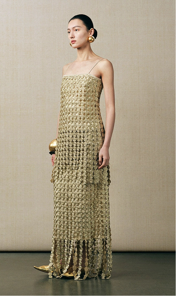 ZHUCHONGYU gold wire plate tassel drape suspender-GON.