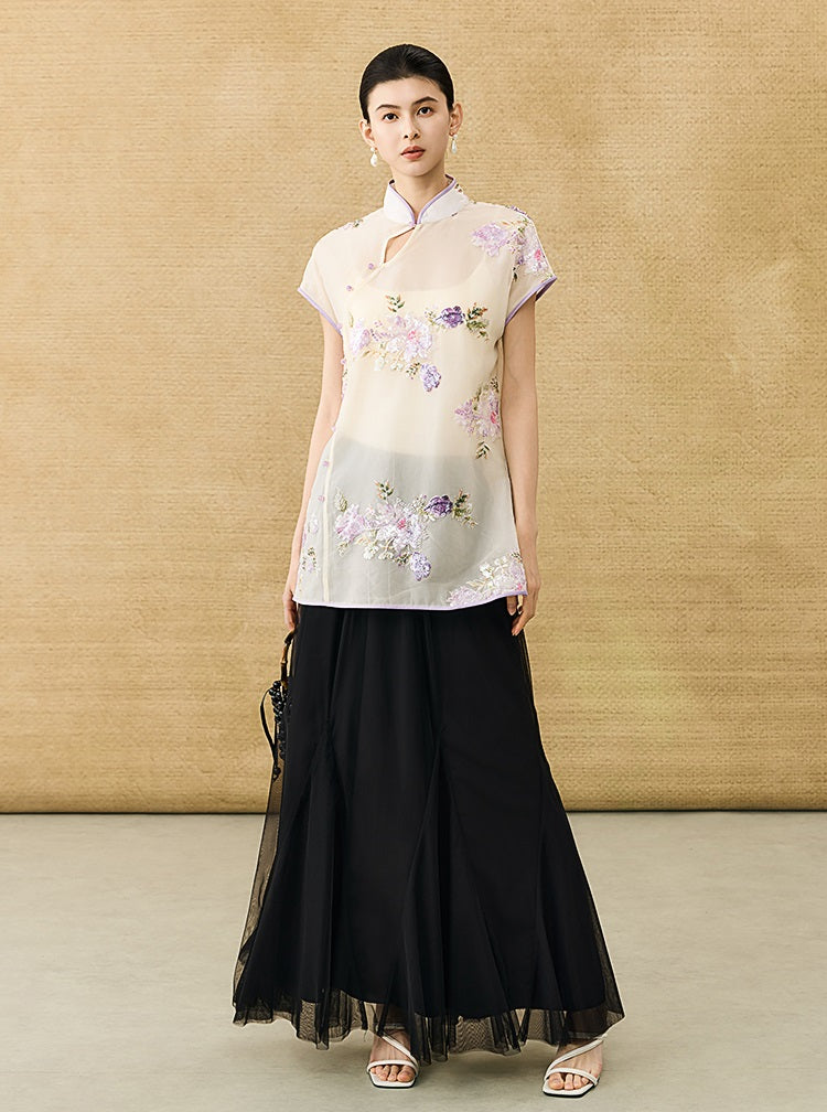 HECO Chinese style simple large elegant and flowing skirt - ELITE.
