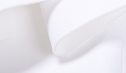 DOLLY Elegant White/Black Stand Collar Short Sleeve Slim Fit Short Fringe Dress-FRIYA