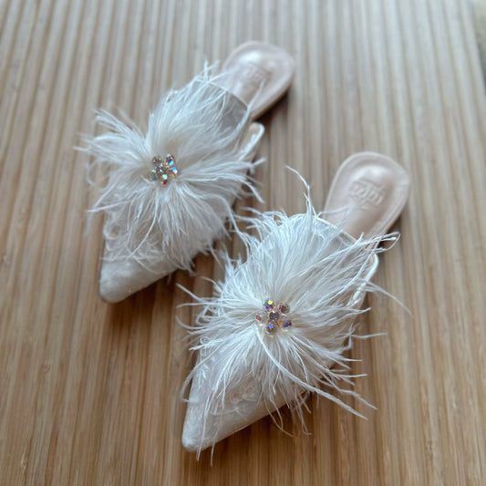 B-FEI pointed women's rhinestone flat slippers-EMINE.