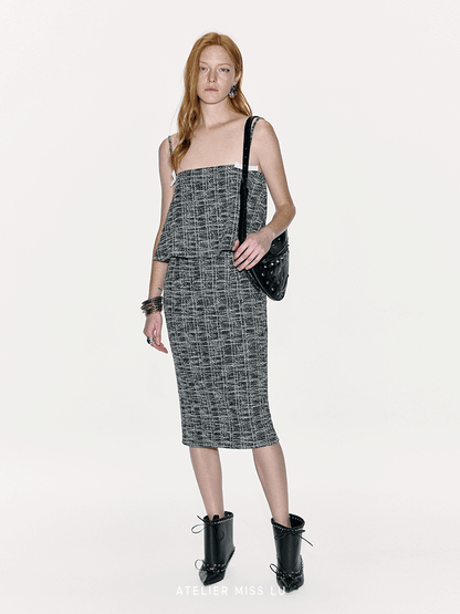 ATELIER MISS LU  Ribbon Silhouette A-line Camisole Top - skims