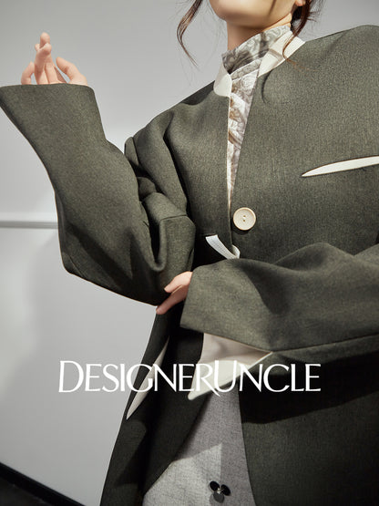 DGU|Twilight Mountain Gray New High-End Loose Slimming Versatile Blazer - Stephan.