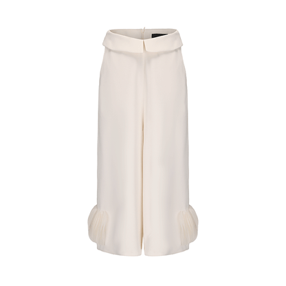 ATELIER MISS LU Cascade Disc Spliced Wide-leg Cropped Pants - PERRY.
