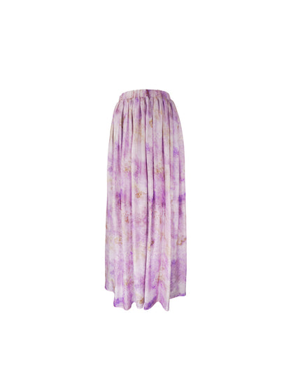 HECO Chinese elastic waist tie-dye printed skirt - BLESS.