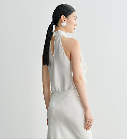 COMME MOI Lv Yan Designer Summer Women's Small Stand Collar Floater Top - ALTER.