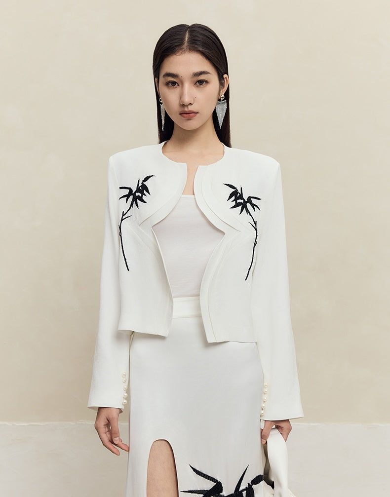 HECO spring embroidery acetate hemp short jacket women - gift.