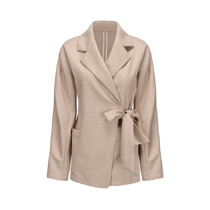 ATELIER MISS LU Old Money Style Sheep Wool Blend Blazer Jacket - SINF.