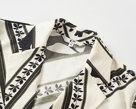 COMME MOI printed tassel black and white print waist suit  - AURORA.