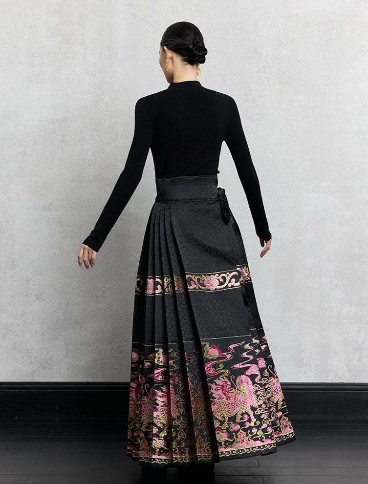 HECO Plain Worsted Wool Cheongsam Collar Buckle Knitwear - close.