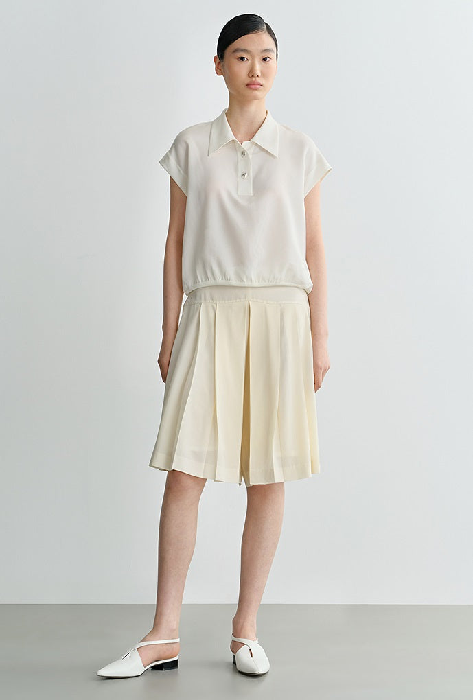 COMME MOI casual pressed pleated A-line culottes shorts - FRANCE.