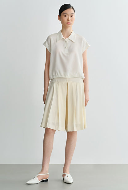 COMME MOI casual pressed pleated A-line culottes shorts - FRANCE.