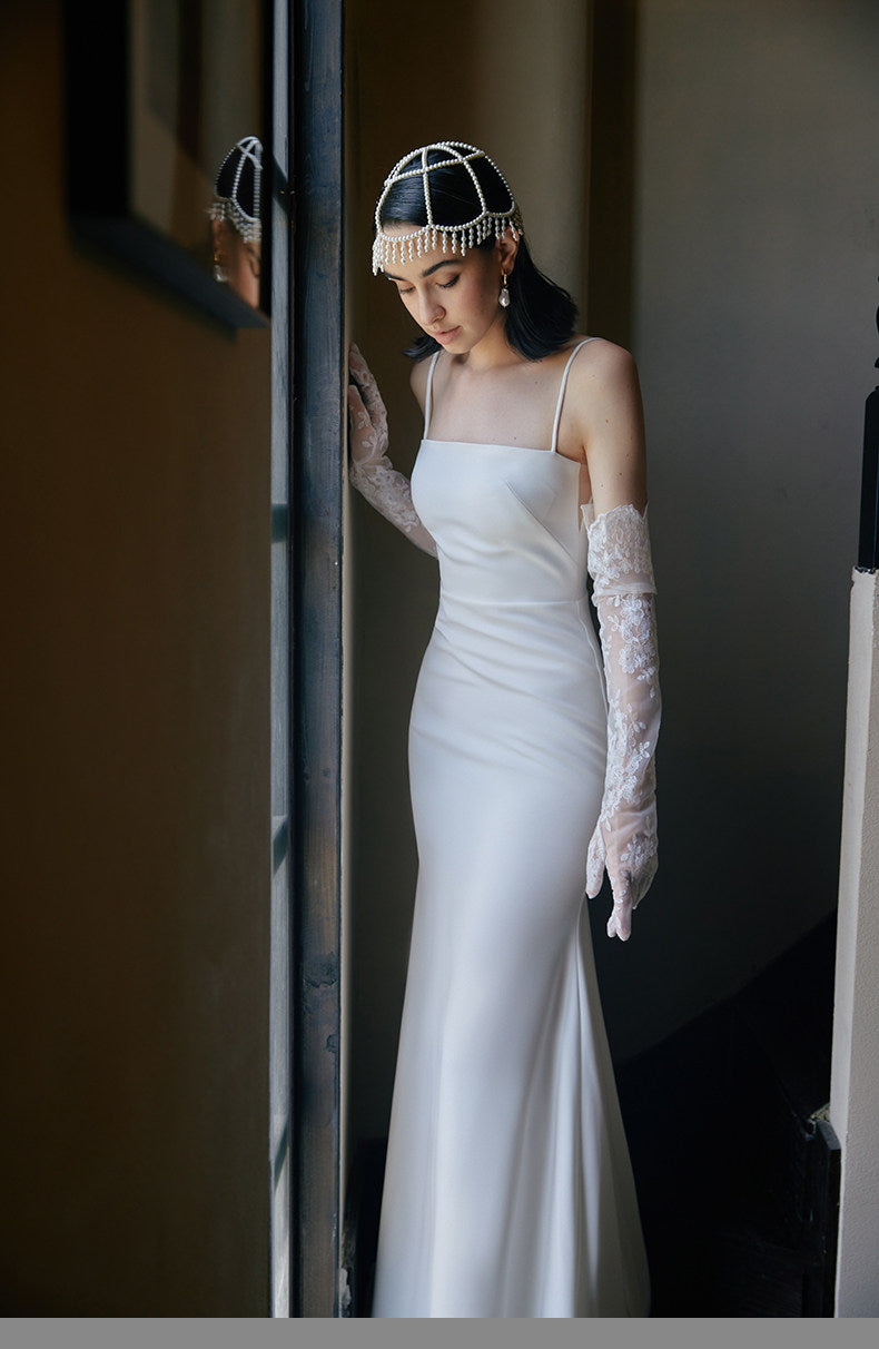 GOUDIN bridal dressing gown suspender long light luxury evening dress-LIX.