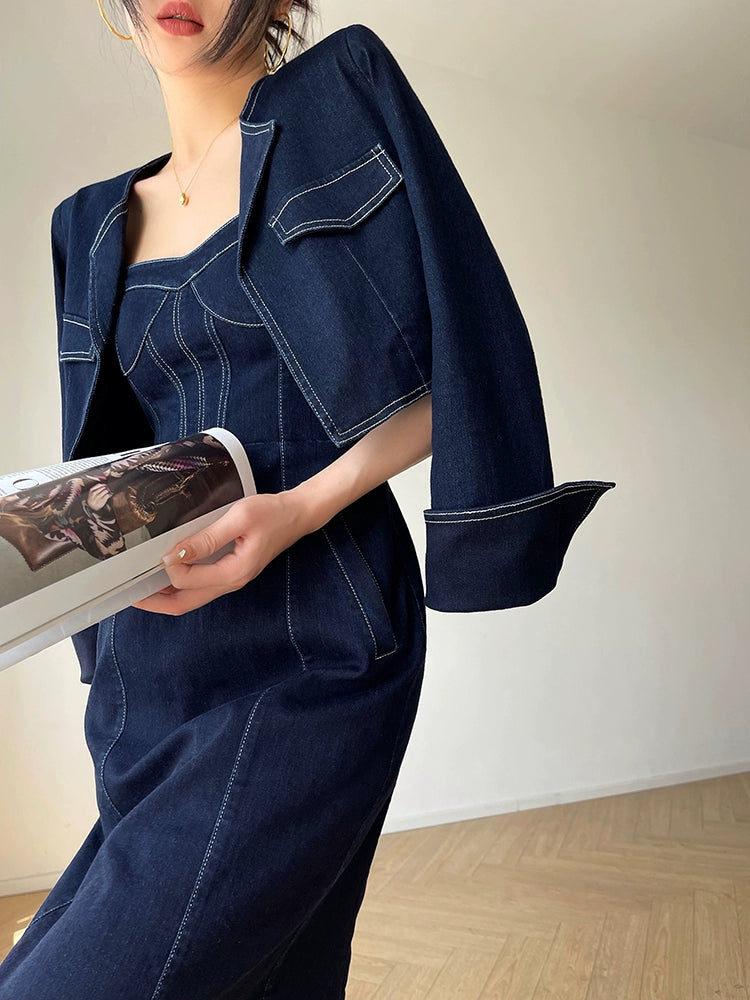 Aconiconi Luxury Blue Denim jacket - Poetry from the Other Shore