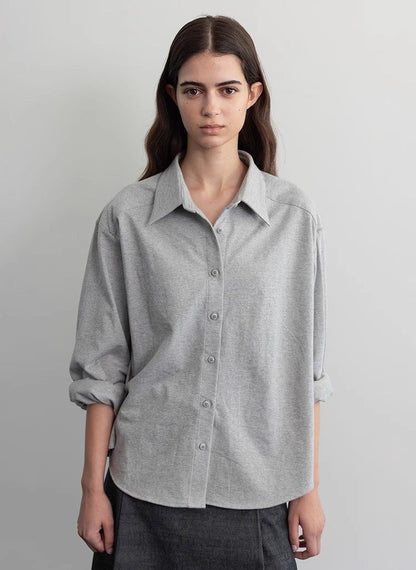 Nothing Written long short sleeve t-shirt cotton shirt-IVY!