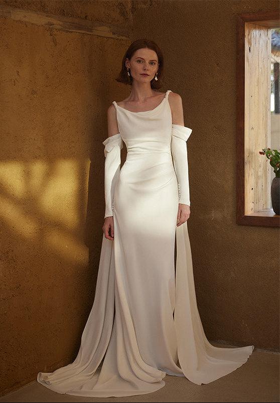 GOUDIN engagement bridal light gauze dress-ZOFIA.