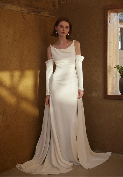 GOUDIN engagement bridal light gauze dress-ZOFIA.