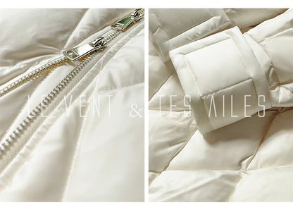 LE VENT&TES AILES Luxury High Cover Pressure Down Long Winter Jacket Coat -SZA