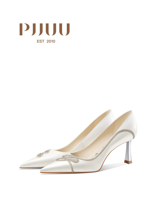 PJJUU beautiful white stiletto heels - HEROD.