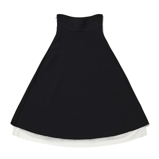 ATELIER MISS LU  Fall/Winter layered lace hem high-waisted umbrella skirt - DIONNE.
