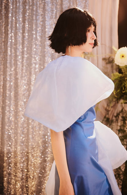 DOLLY High End Blue Sleeveless Halter Neck Retro Style Fish Tail Party Dress-CASSISA  (V)