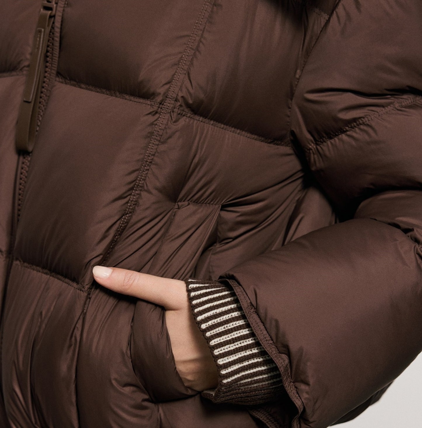 ANNASPEAK Lightweight Wool Collar Short Down Jacket-PANP.