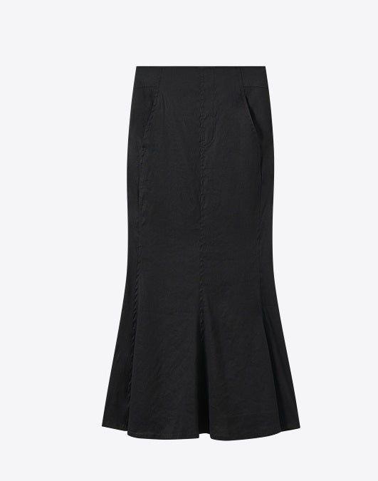 COMME MOI  summer women's black slit hip fishtail skirt - HARLEM.