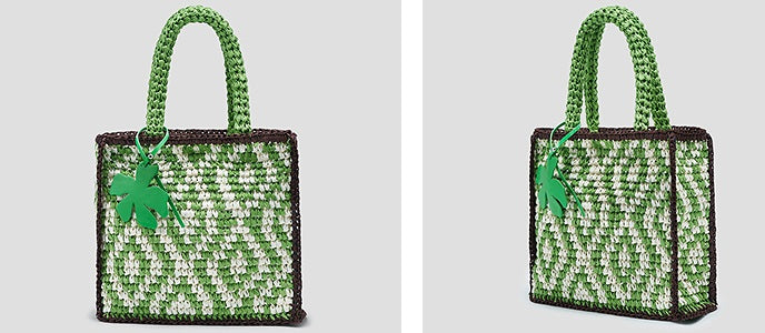 COMME MOI Lv Yan designer check contrast straw tote bag - SOLANE.