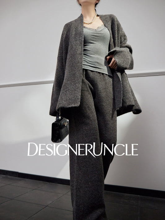 DGU "Ink Luxury" women's knitted suit autumn new high-end loose slimming set - Charlotte.