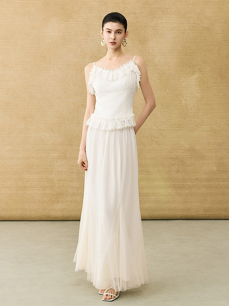 HECO Chinese High-end Acetate Lace Splicing Camisole - ZEPH.