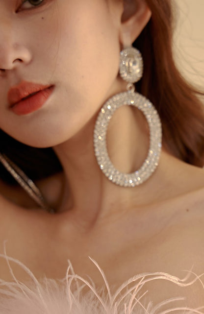 DOLLY Luxury Full Diamond Round Chic Earrings-GRACE