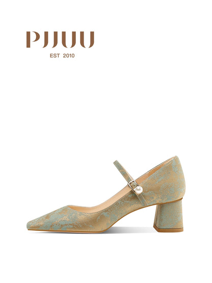 PJJUU Hanfu Mary Jane High Thick Heels - THRONE.