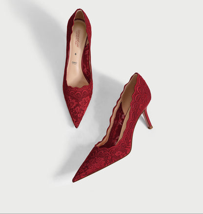 Pjjuu Red Chinese Style Xiuhe Wedding Shoes - GABRIEL