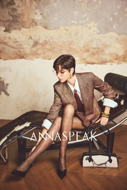 ANNASPEAK ROSSO Red Label  90s Retro Suit Skirt Set-ZEHU.